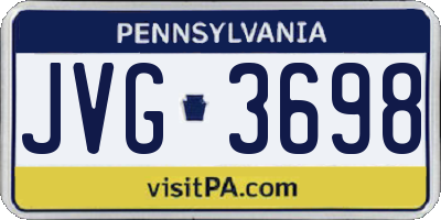 PA license plate JVG3698