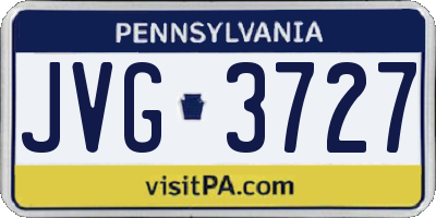 PA license plate JVG3727