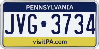 PA license plate JVG3734