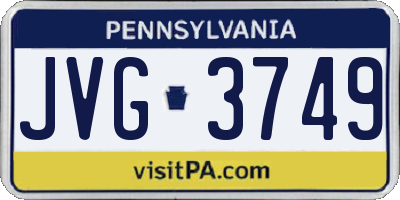 PA license plate JVG3749