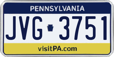 PA license plate JVG3751