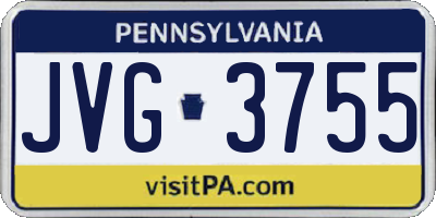 PA license plate JVG3755