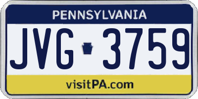 PA license plate JVG3759
