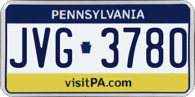 PA license plate JVG3780