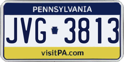 PA license plate JVG3813