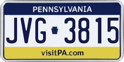 PA license plate JVG3815