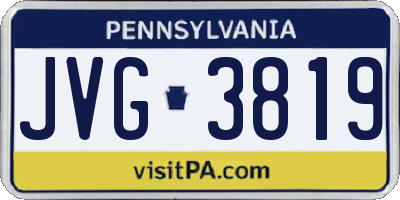 PA license plate JVG3819