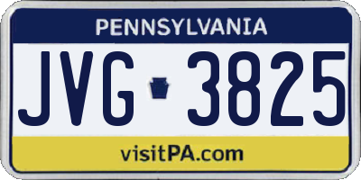 PA license plate JVG3825