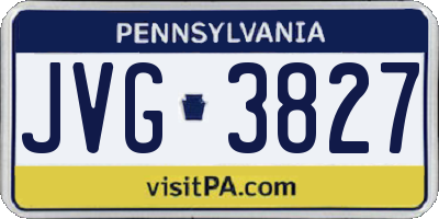 PA license plate JVG3827