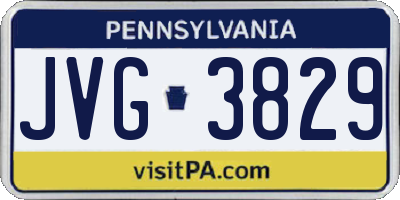 PA license plate JVG3829