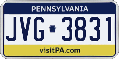PA license plate JVG3831