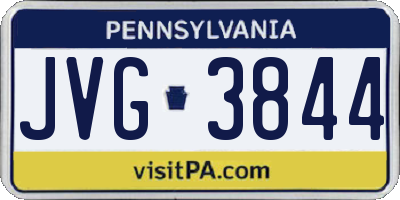 PA license plate JVG3844