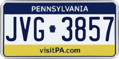 PA license plate JVG3857