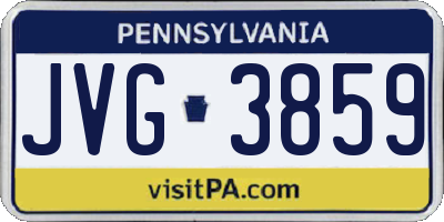 PA license plate JVG3859