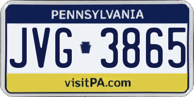 PA license plate JVG3865