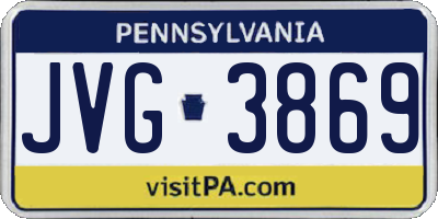 PA license plate JVG3869