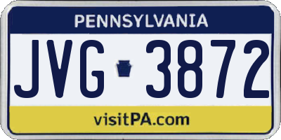 PA license plate JVG3872