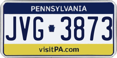 PA license plate JVG3873