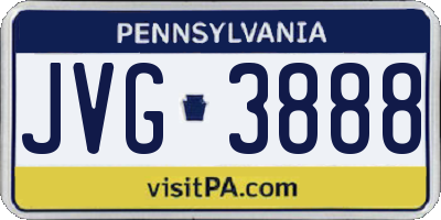 PA license plate JVG3888