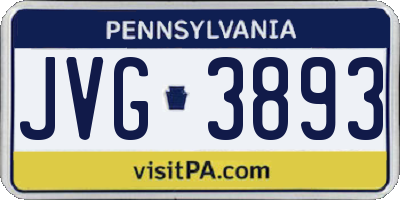 PA license plate JVG3893