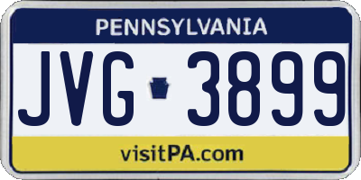 PA license plate JVG3899