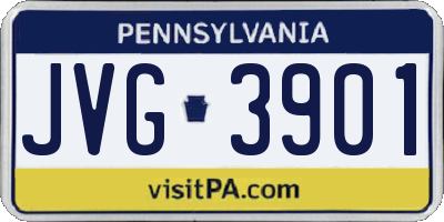 PA license plate JVG3901