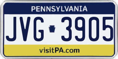 PA license plate JVG3905