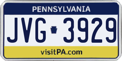 PA license plate JVG3929
