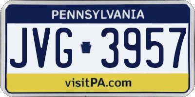 PA license plate JVG3957