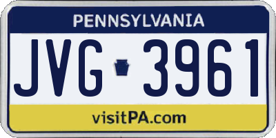 PA license plate JVG3961