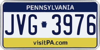 PA license plate JVG3976