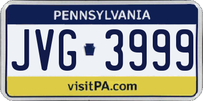 PA license plate JVG3999