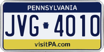 PA license plate JVG4010