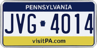 PA license plate JVG4014