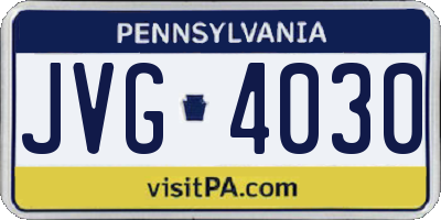 PA license plate JVG4030