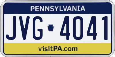 PA license plate JVG4041
