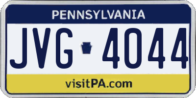 PA license plate JVG4044