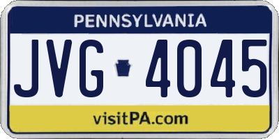 PA license plate JVG4045