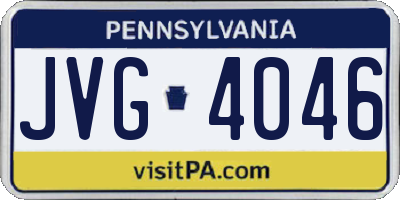 PA license plate JVG4046