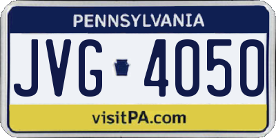 PA license plate JVG4050
