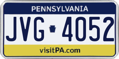 PA license plate JVG4052