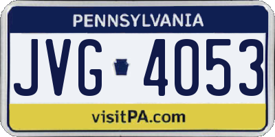 PA license plate JVG4053