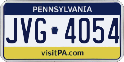 PA license plate JVG4054