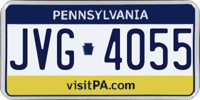 PA license plate JVG4055