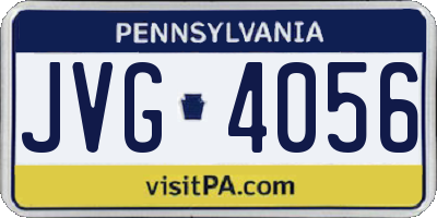 PA license plate JVG4056