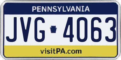 PA license plate JVG4063