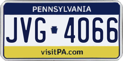 PA license plate JVG4066