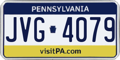 PA license plate JVG4079