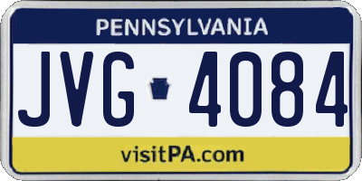 PA license plate JVG4084