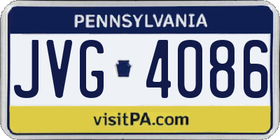 PA license plate JVG4086
